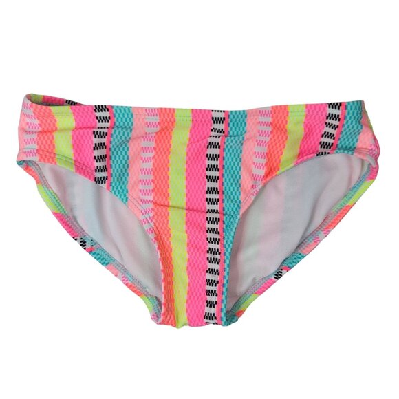 Cat & Jack Girls Swimsuit Set Pink Blue Medium Bikini Skirt Cover Stripe 3 Piece - Picture 8 of 16